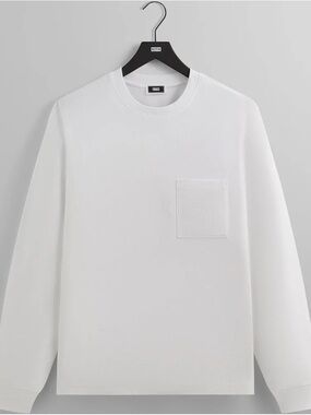 Kith White Long Sleeve Pocket Crewneck